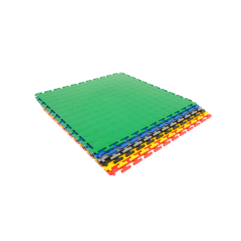 PVC Garage Interlocking Flooring- Round Coin Pattern